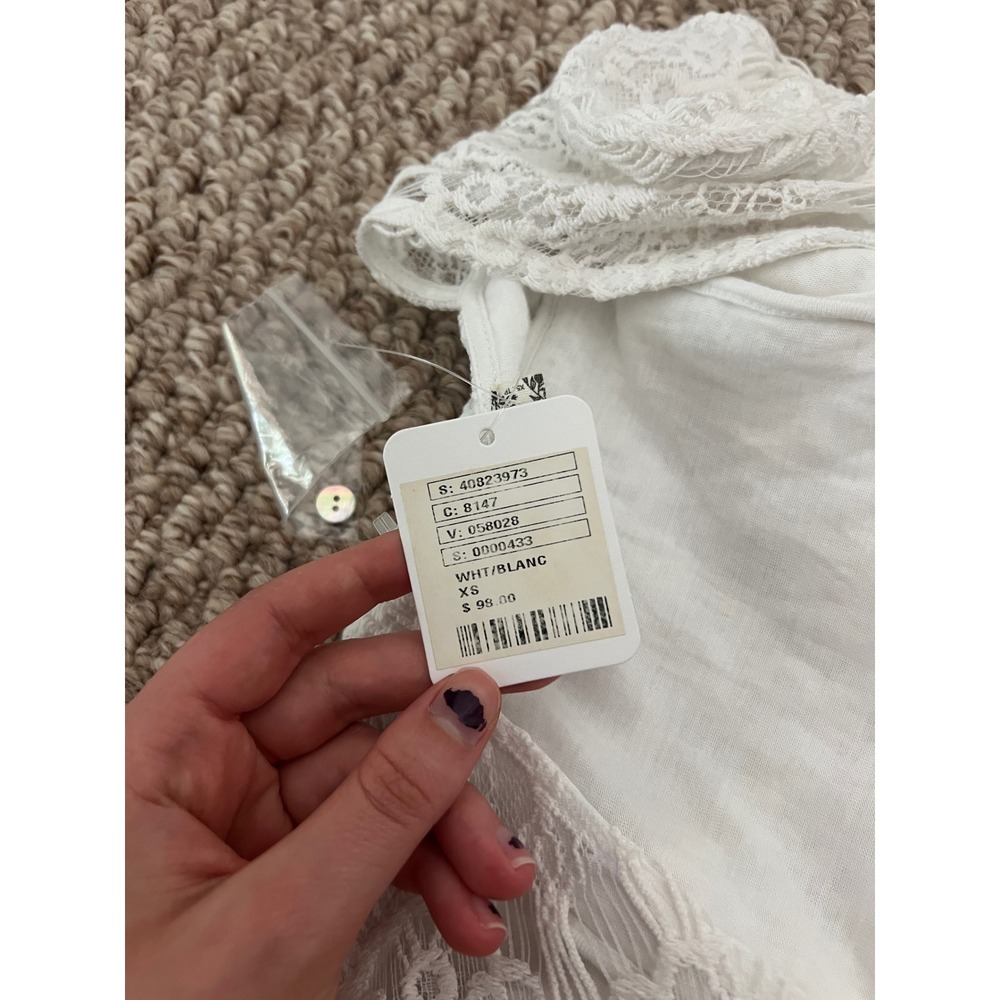 NWT Free People Daydream Mini Dress High Neck Wedding Coquette Feminine Size XS - Picture 7 of 7